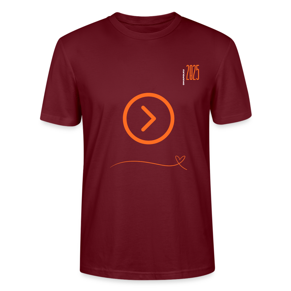 OmaPolun vuosipaita 2025 unisex t-paita - burgundin punainen